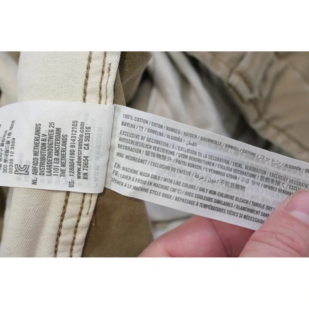 Abercrombie & Fitch Cargo Shorts Mens 28 Tan Khaki Button Fly Utility Rugged